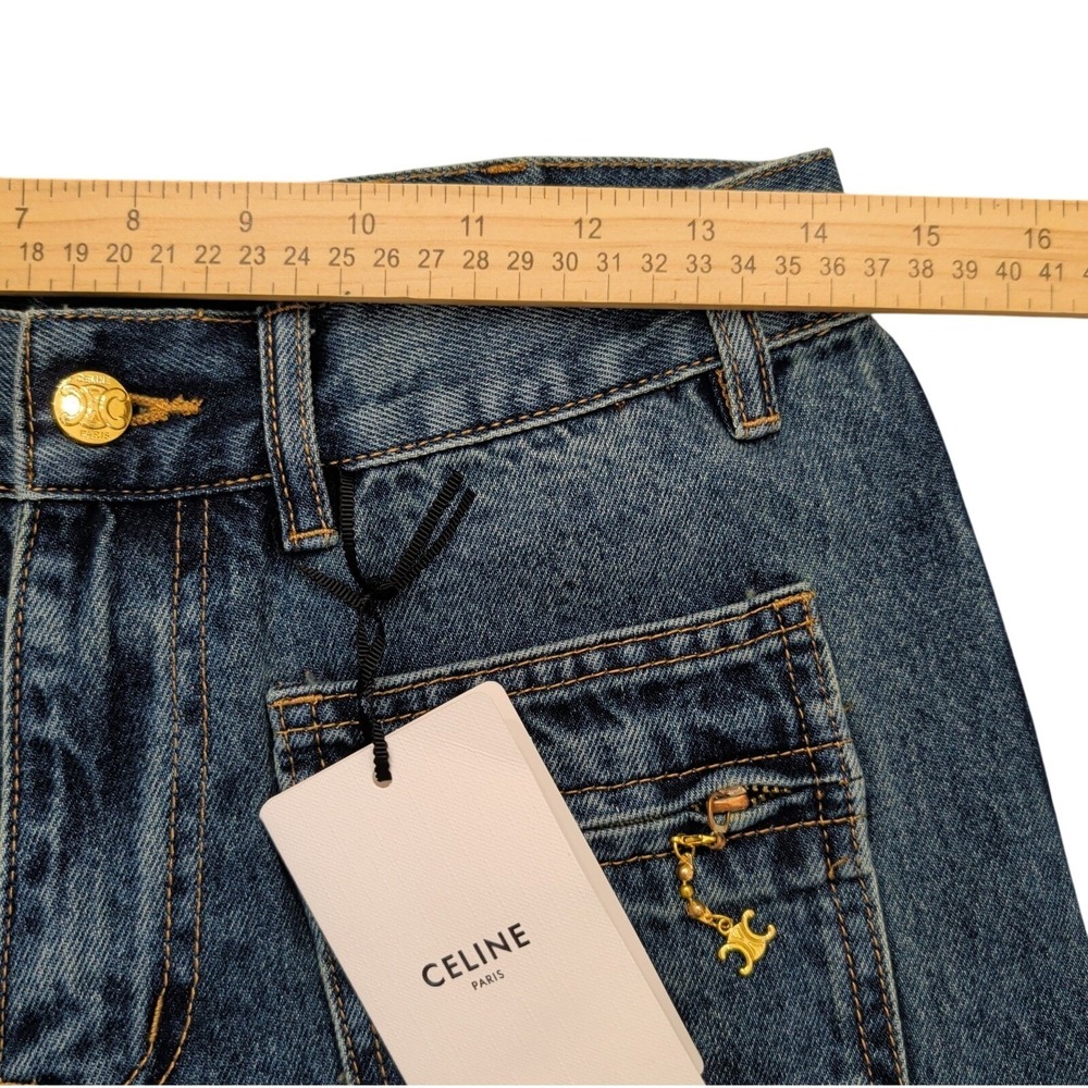 Celine Jeans Size 28 Wide Leg --- FLAWED Zipper Is Broken - Picture 5 of 13